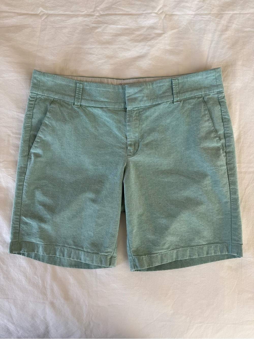 J.Crew Seafoam Green Chino Bermuda Shorts 100% Cotton Preppy Size 10